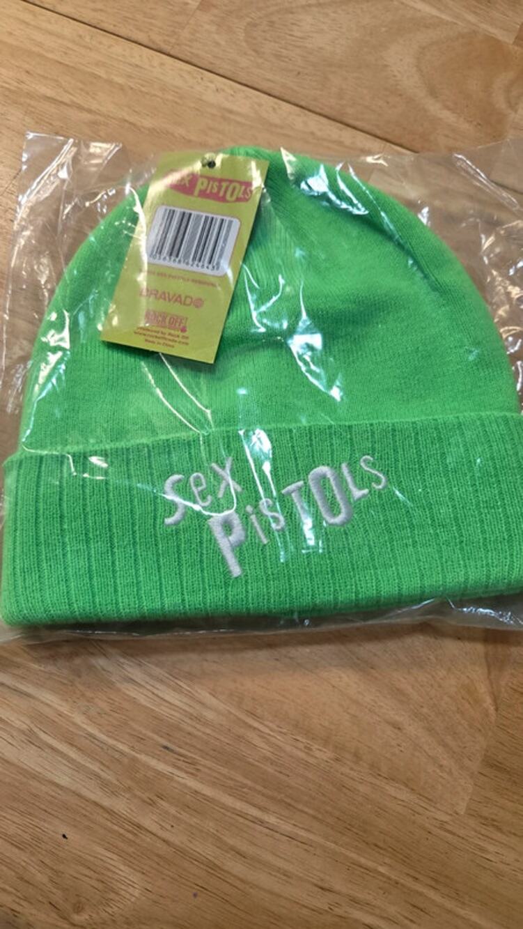 Sex Pistols Beanie Hat Neon Green NWT Embroidered Logo Bravado Rock Off Official